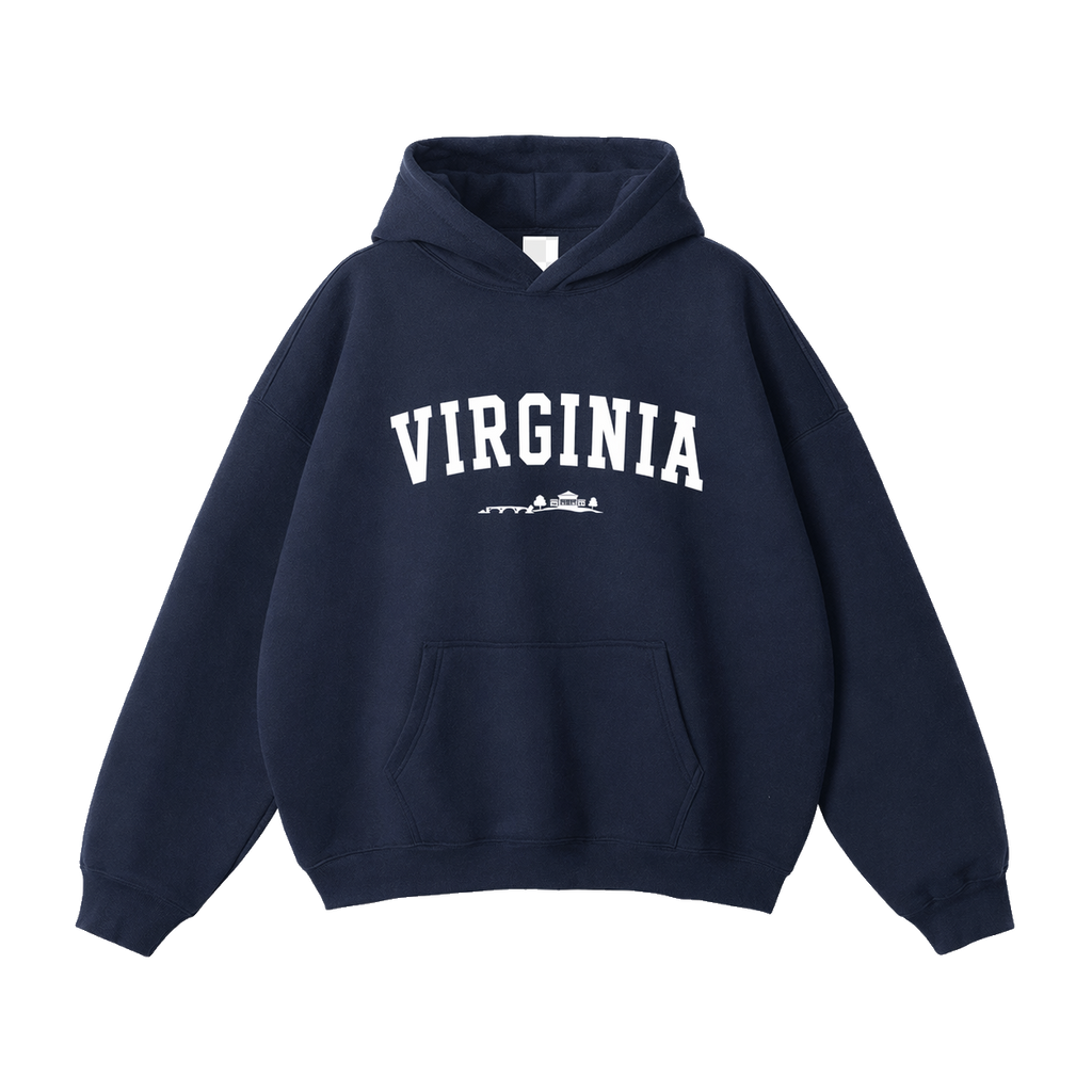 Collection 9 Virginia Oversize Fleeced Hoodie - Navy Blue front