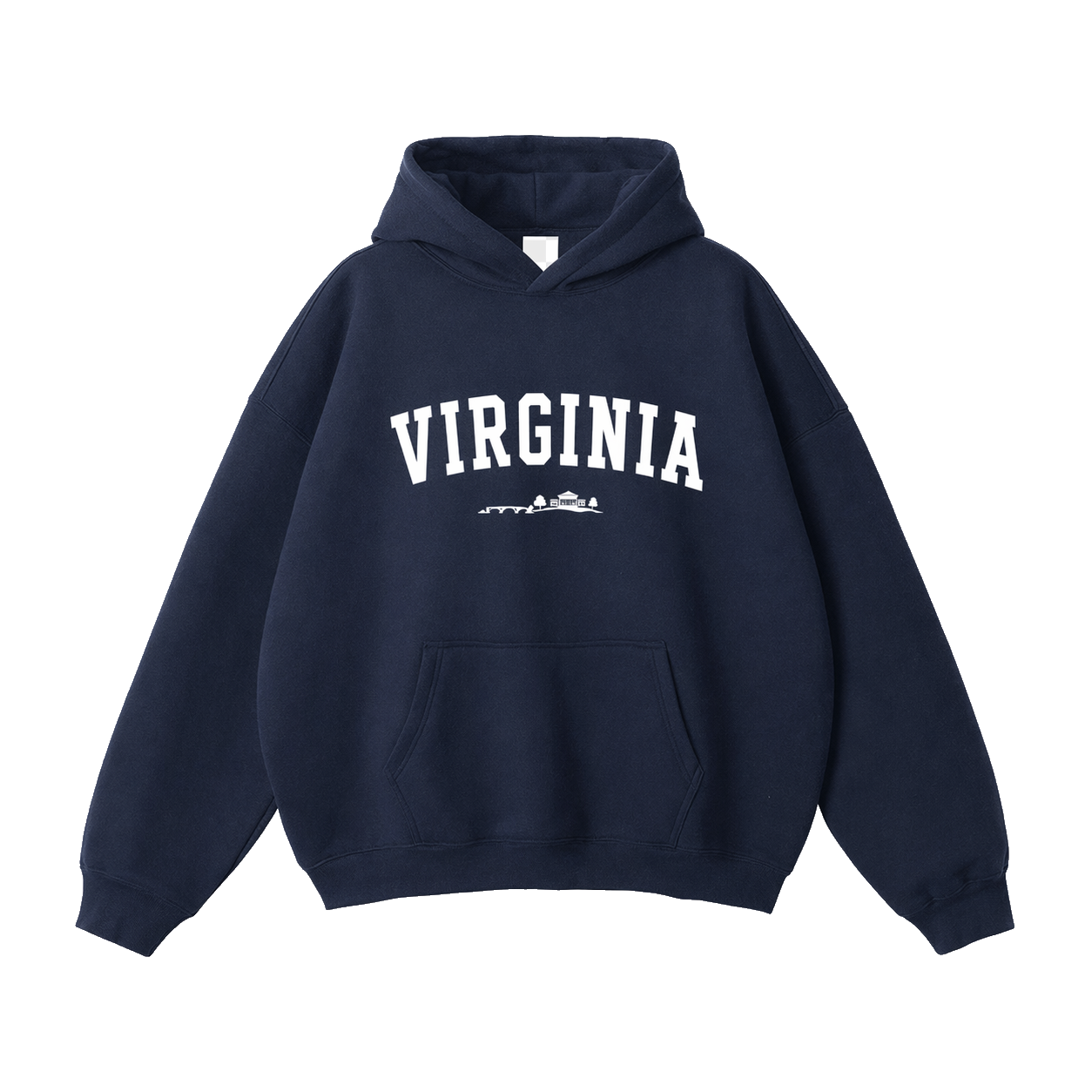 Collection 9 Virginia Oversize Fleeced Hoodie - Navy Blue front