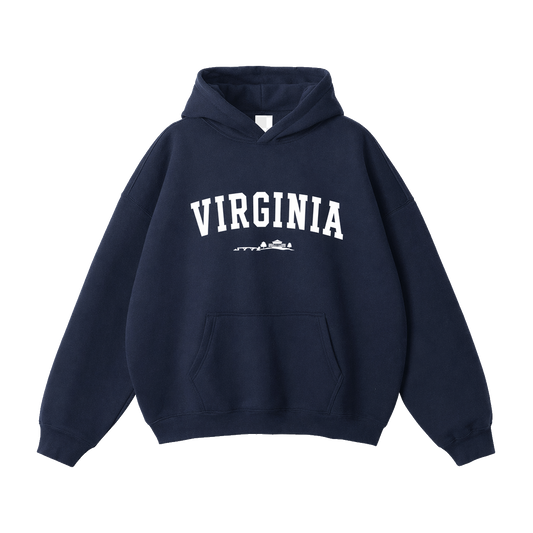 Collection 9 Virginia Oversize Fleeced Hoodie - Navy Blue front