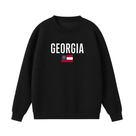 Collection 7 Georgia Essential Heavyweight Crewneck Sweatshirt - Black front