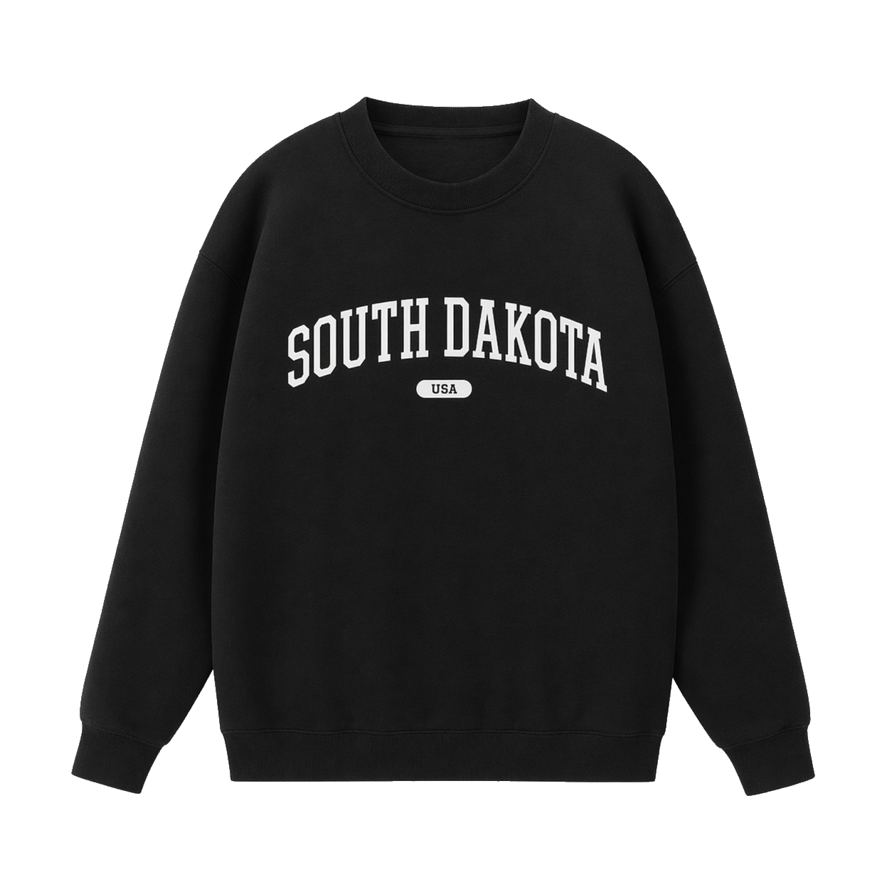 Collection 4 South Dakota Essential Heavyweight Crewneck Sweatshirt - Black front