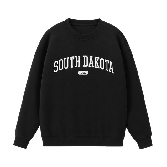 Collection 4 South Dakota Essential Heavyweight Crewneck Sweatshirt - Black front