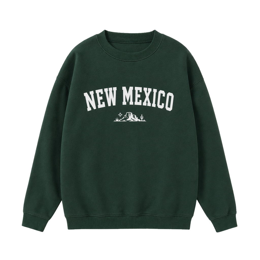 Collection 9 New Mexico Essential Heavyweight Crewneck Sweatshirt - Dark Green front