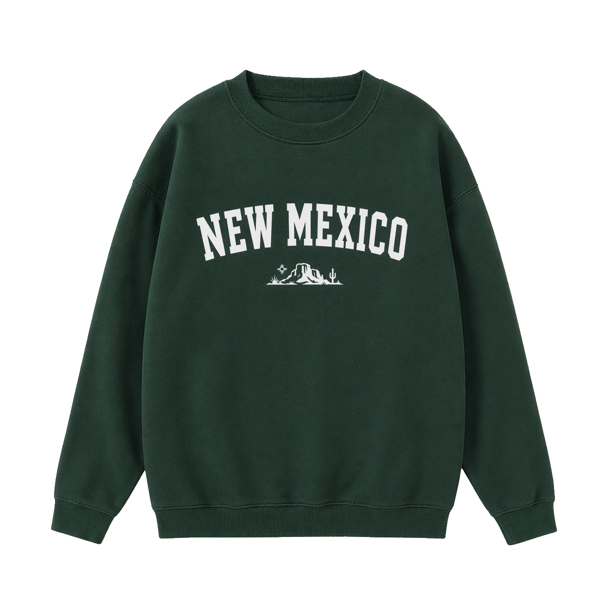 Collection 9 New Mexico Essential Heavyweight Crewneck Sweatshirt - Dark Green front
