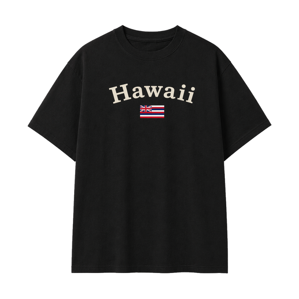 Collection 6 Hawaii Essential Cotton T-Shirt - Black front