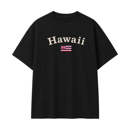 Collection 6 Hawaii Essential Cotton T-Shirt - Black front