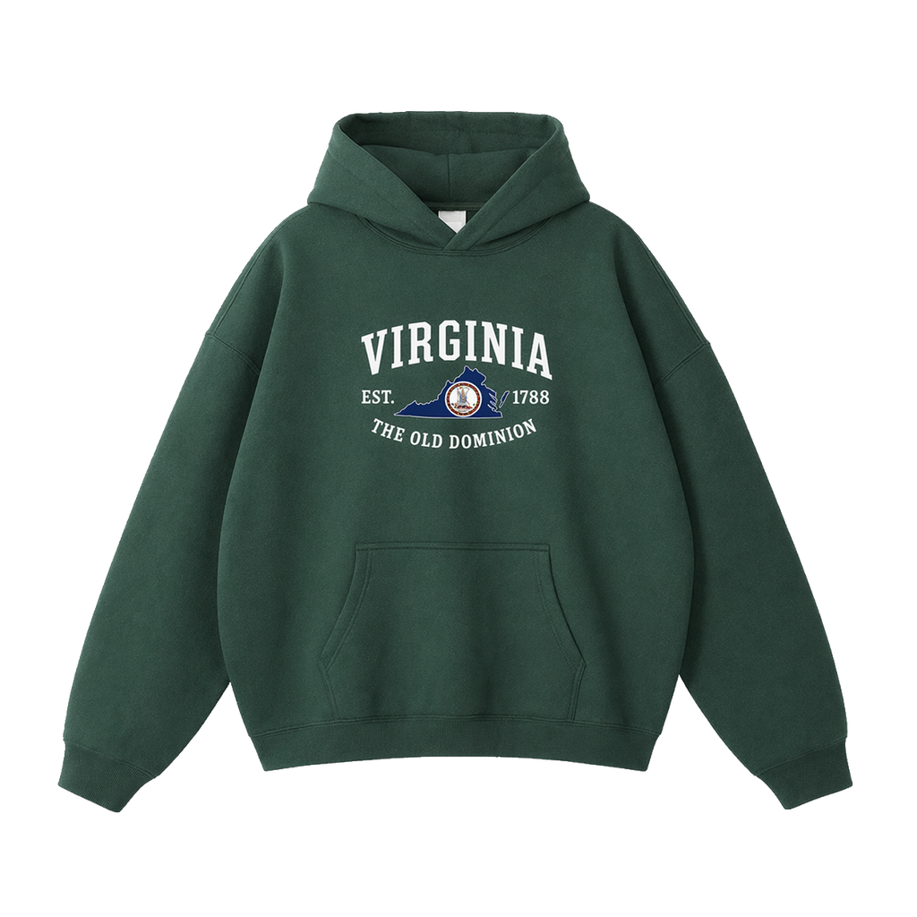 Collection 8 Virginia Oversize Fleeced Hoodie - Eden Green front