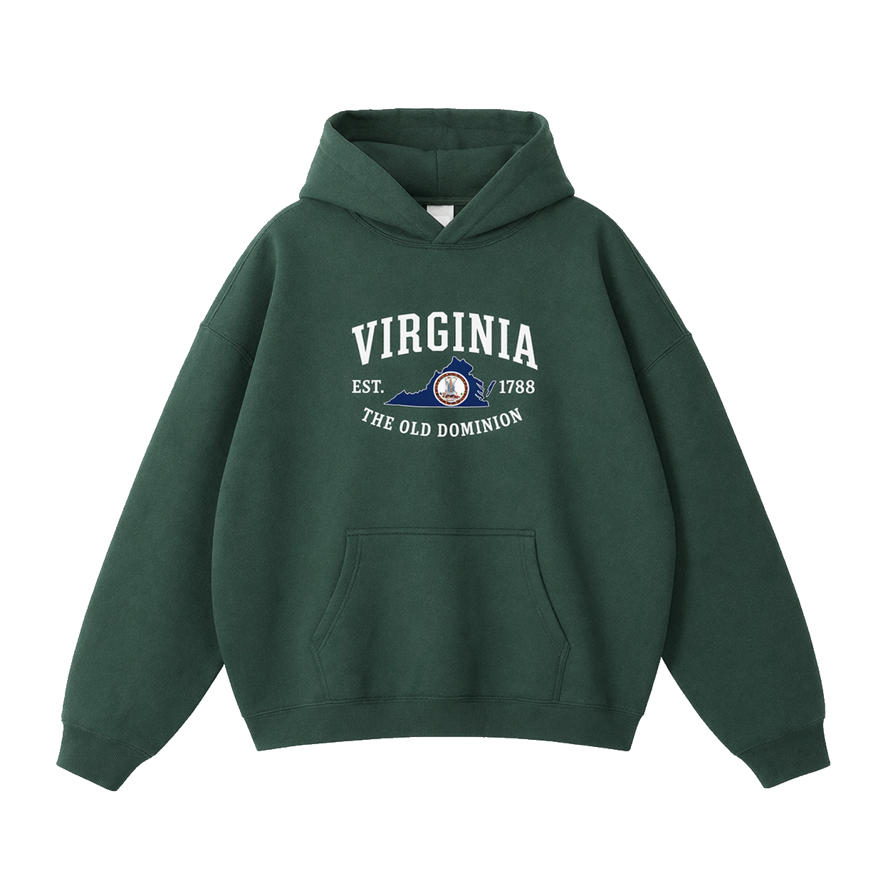 Collection 8 Virginia Oversize Fleeced Hoodie - Eden Green front