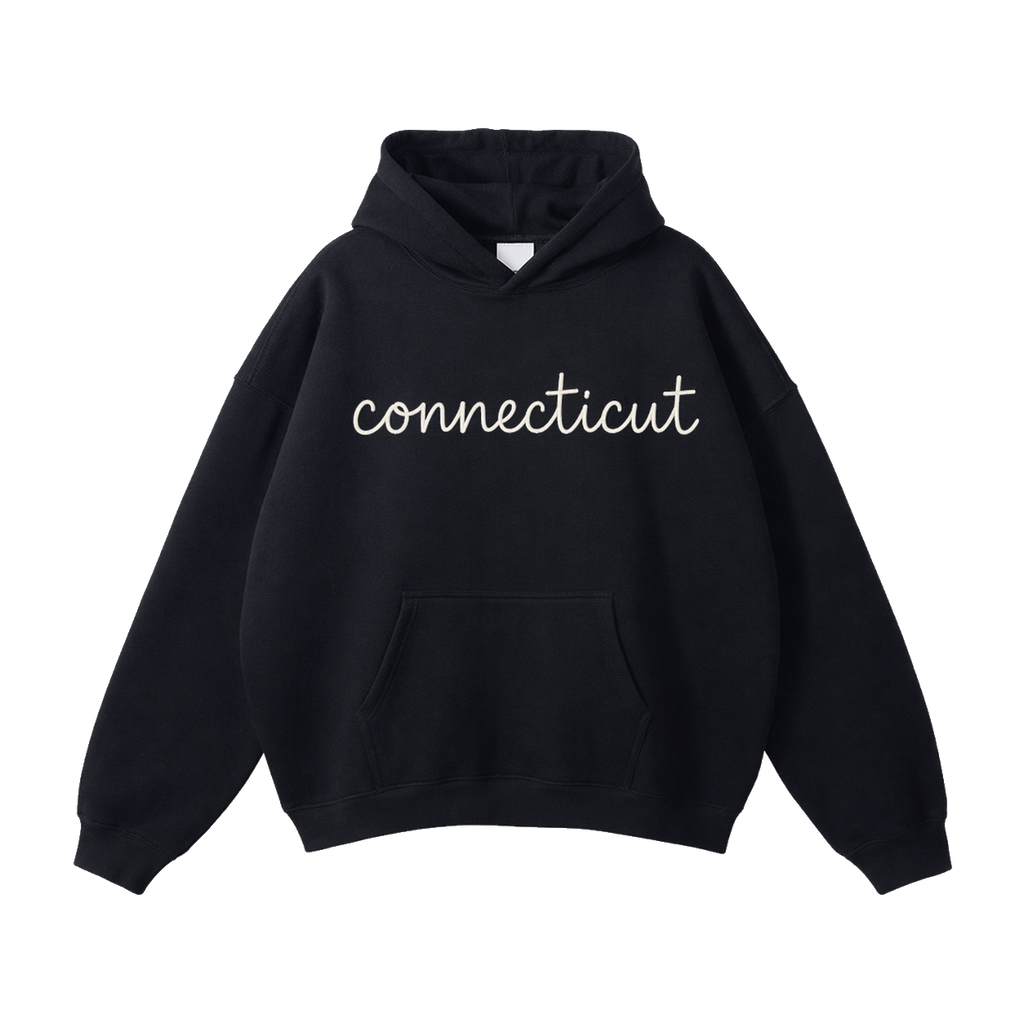 Collection 3 Connecticut Oversize Fleeced Hoodie - Black front