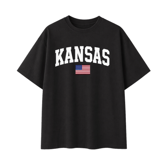 Collection 2 Kansas Essential Cotton T-Shirt - Black front