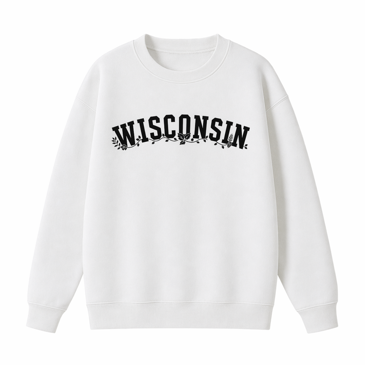 Collection 10 Wisconsin Essential Heavyweight Crewneck Sweatshirt - White front