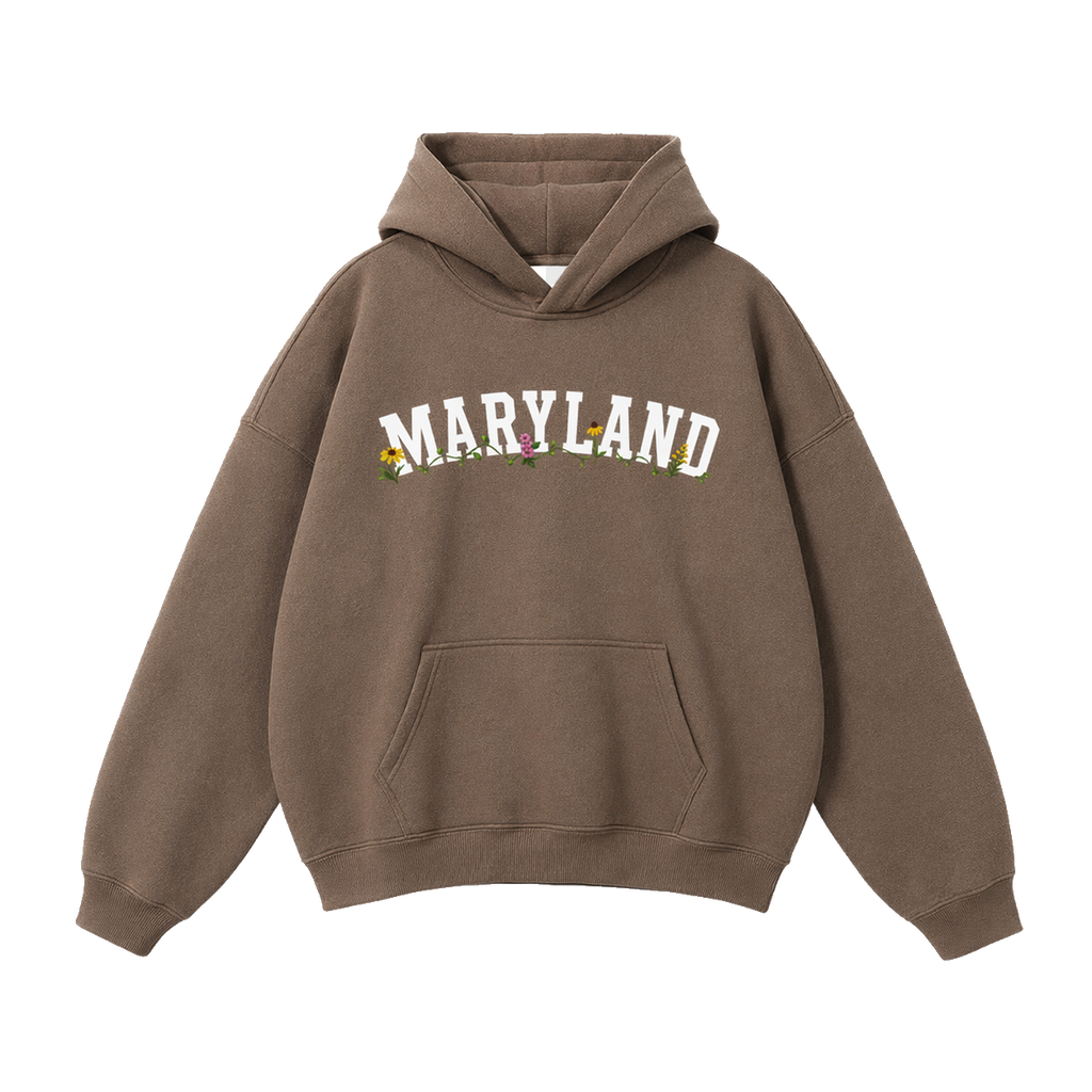 Collection 10 Maryland Oversize Fleeced Hoodie - Brown front