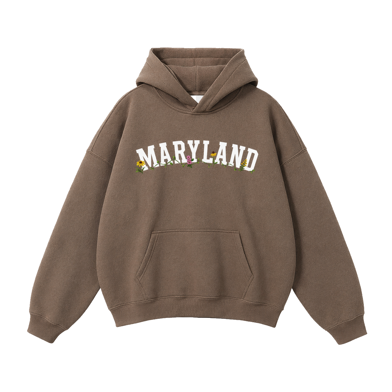 Collection 10 Maryland Oversize Fleeced Hoodie - Brown front