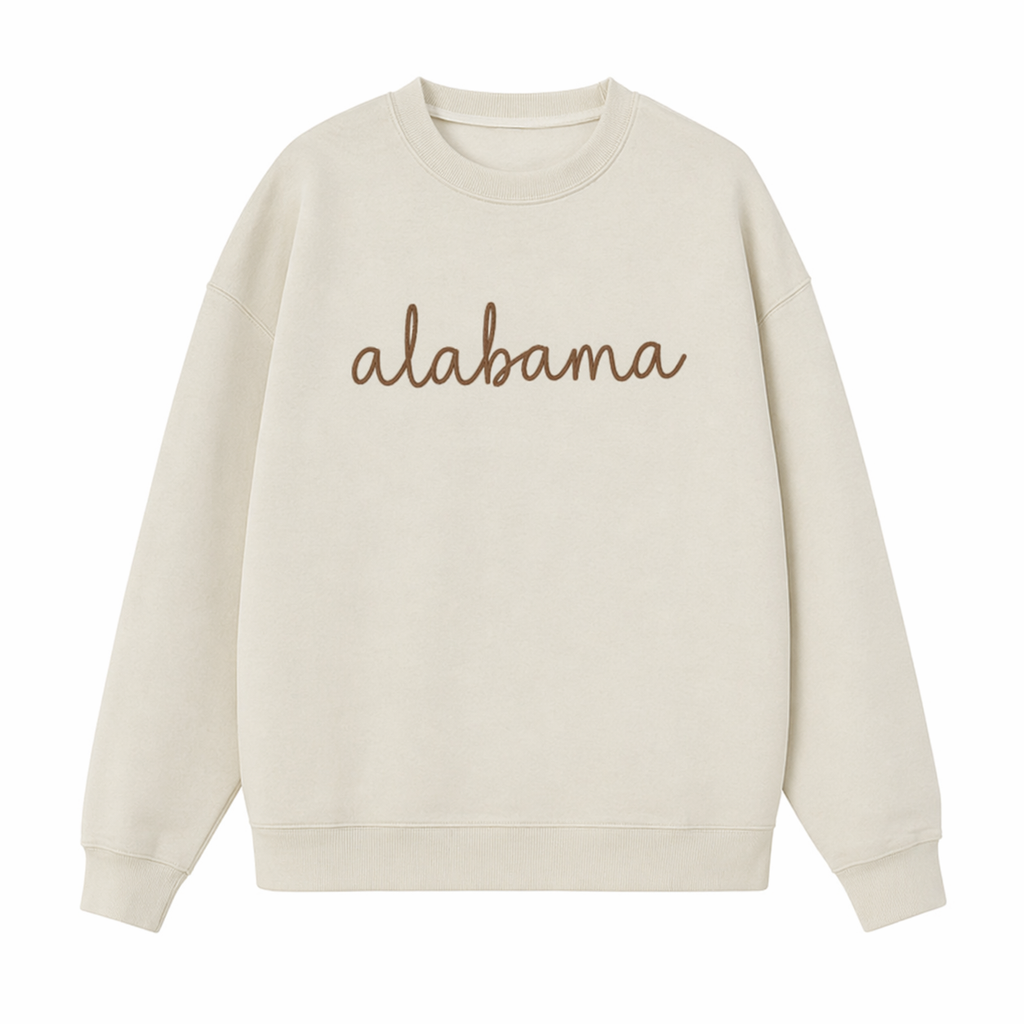 Collection 3 Alabama Essential Heavyweight Crewneck Sweatshirt - Cream front