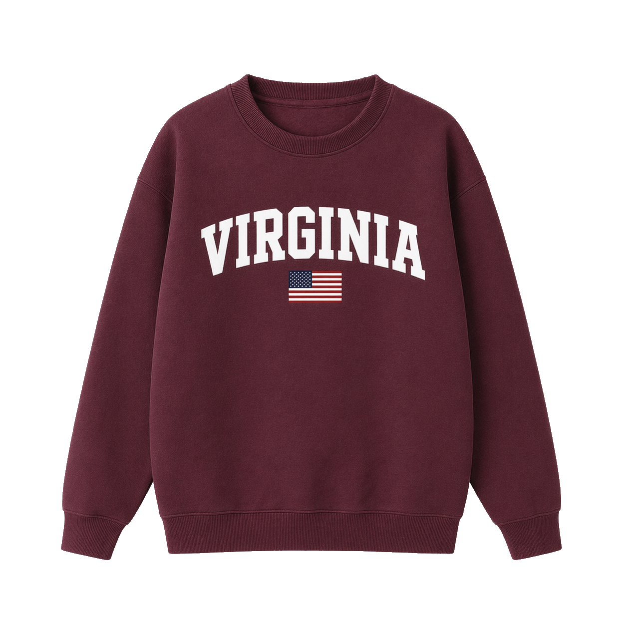 Collection 2 Virginia Essential Heavyweight Crewneck Sweatshirt - Dull Red front
