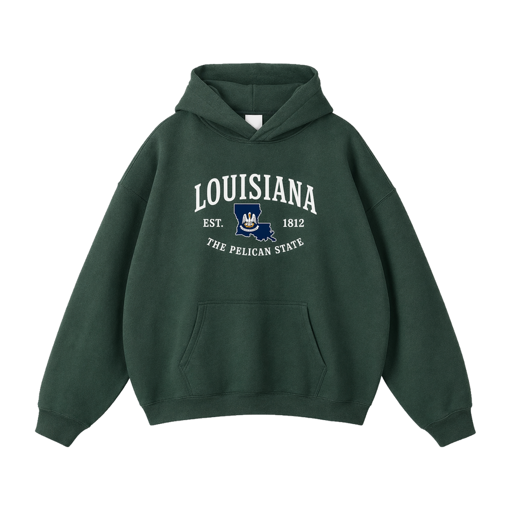 Collection 8 Louisiana Oversize Fleeced Hoodie - Eden Green front