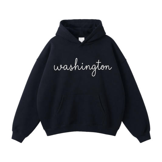 Collection 3 Washington Oversize Fleeced Hoodie - Black front