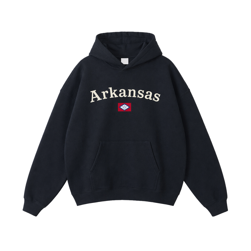 Collection 6 Arkansas Oversize Fleeced Hoodie - Black front