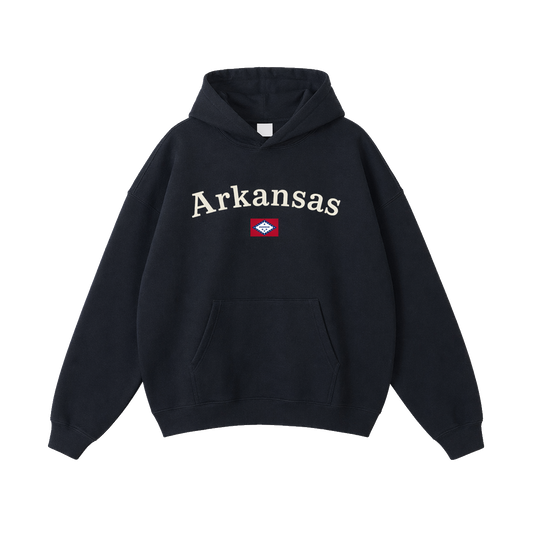 Collection 6 Arkansas Oversize Fleeced Hoodie - Black front