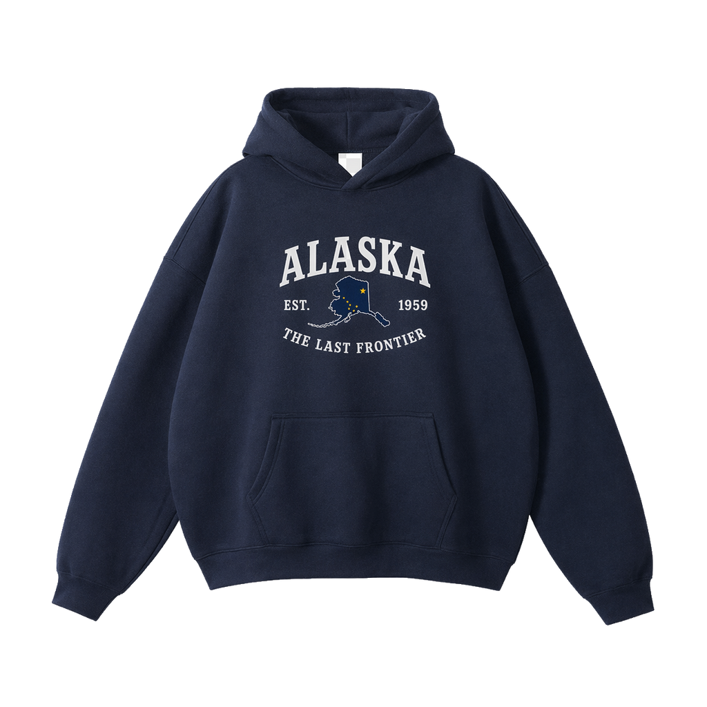 Collection 8 Alaska Oversize Fleeced Hoodie - Navy Blue front