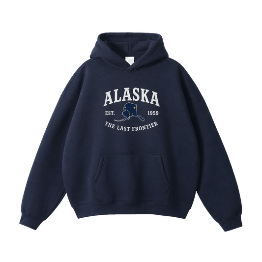 Collection 8 Alaska Oversize Fleeced Hoodie - Navy Blue front