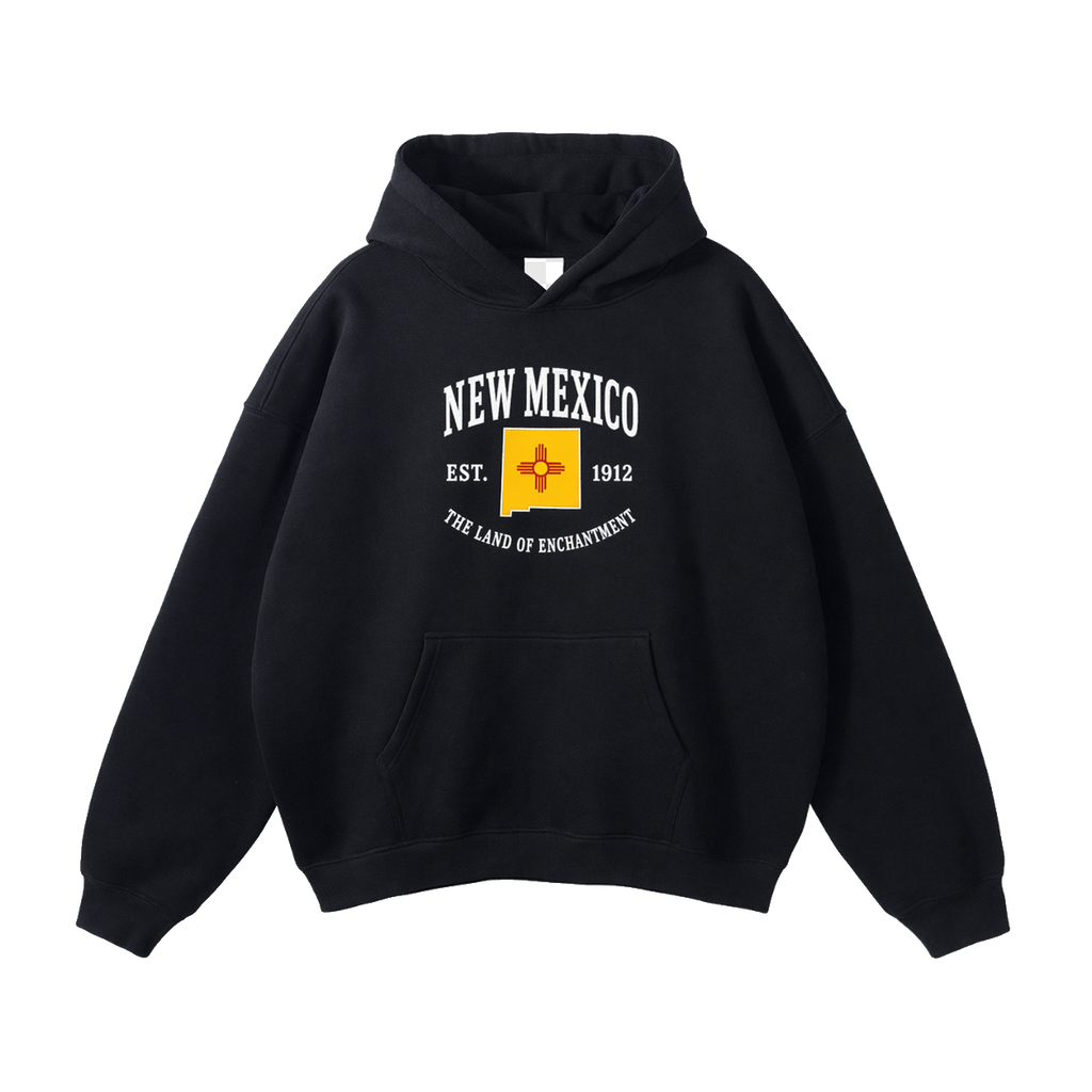 Collection 8 New Mexico Oversize Fleeced Hoodie - Black front