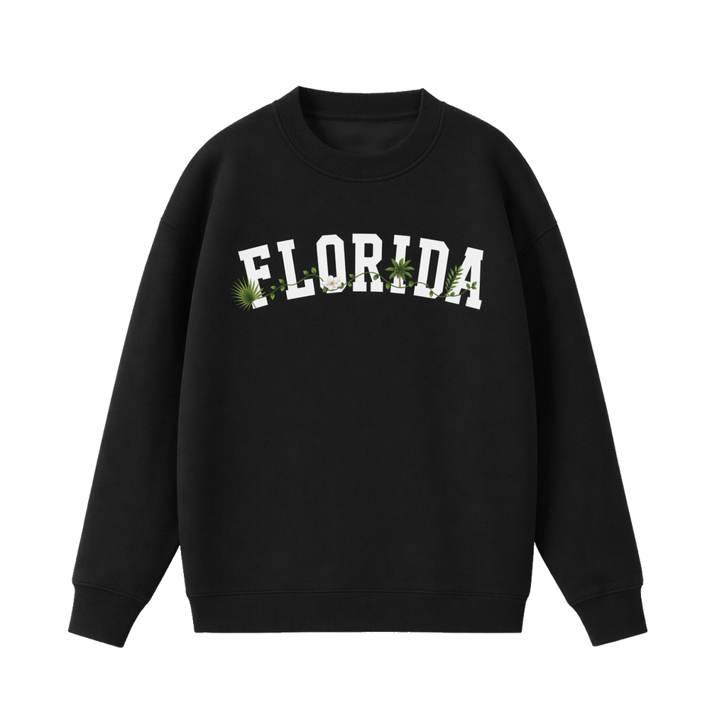 Collection 10 Florida Essential Heavyweight Crewneck Sweatshirt - Black front