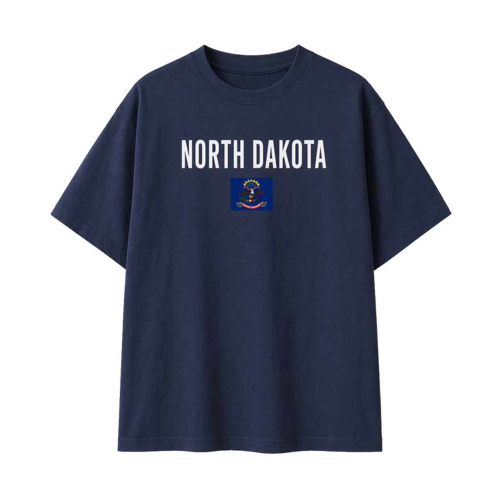Collection 7 North Dakota Essential Cotton T-Shirt - Navy Blue front