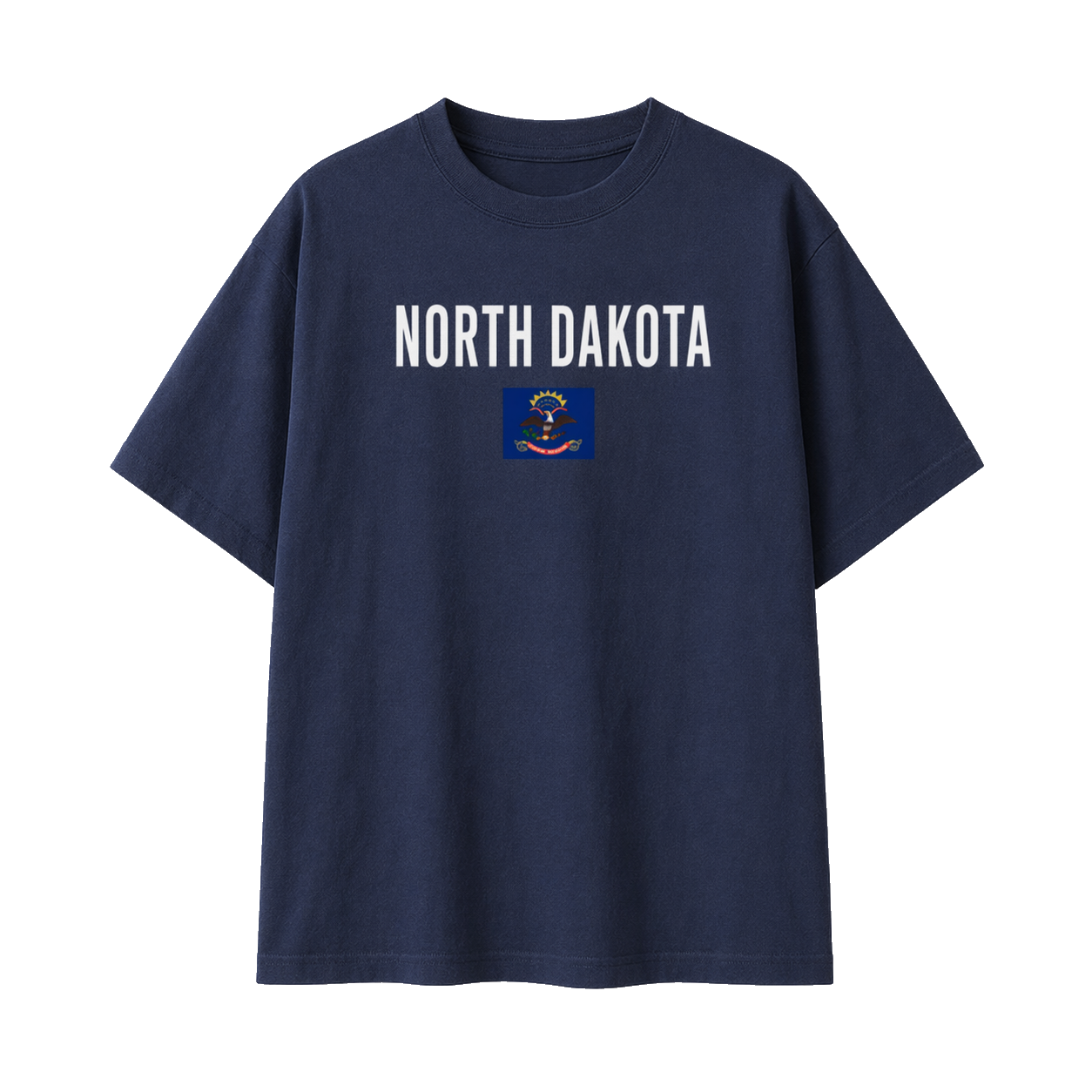 Collection 7 North Dakota Essential Cotton T-Shirt - Navy Blue front