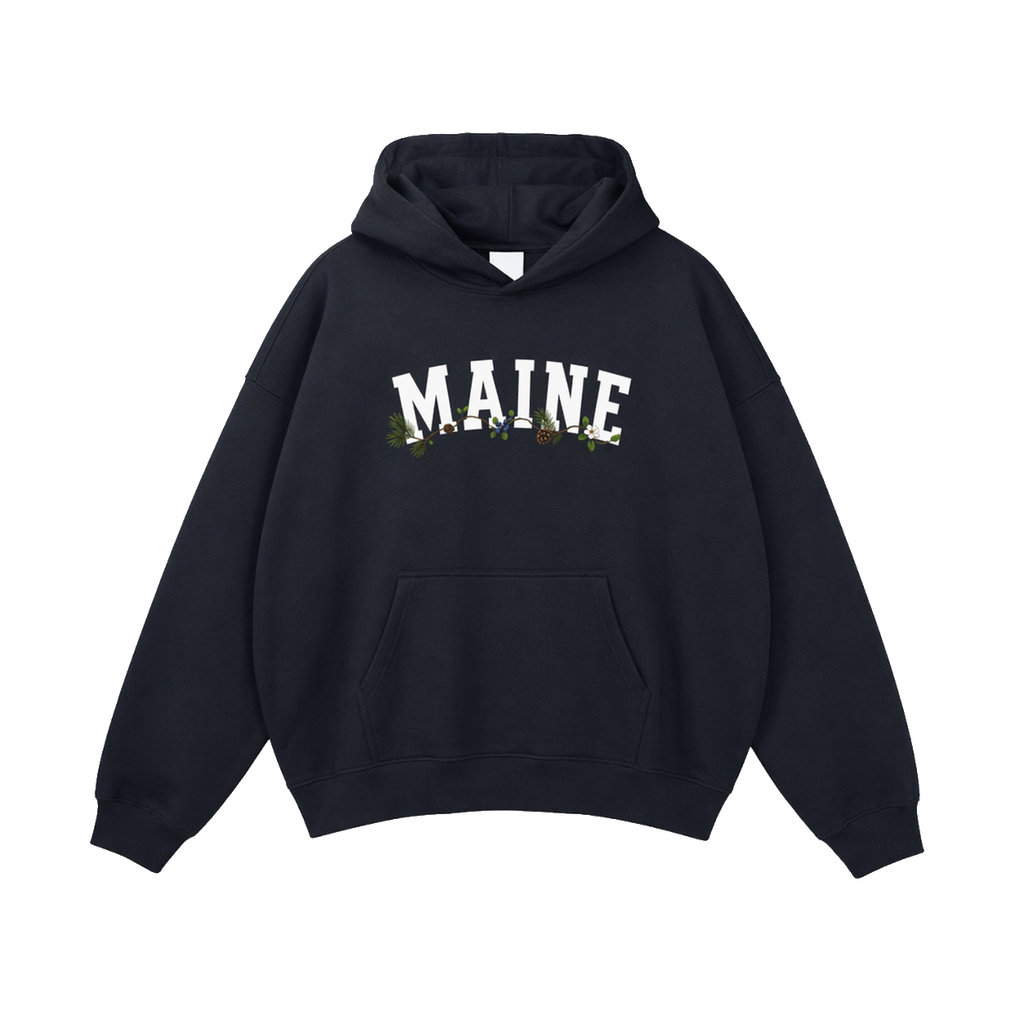 Collection 10 Maine Oversize Fleeced Hoodie - Black front