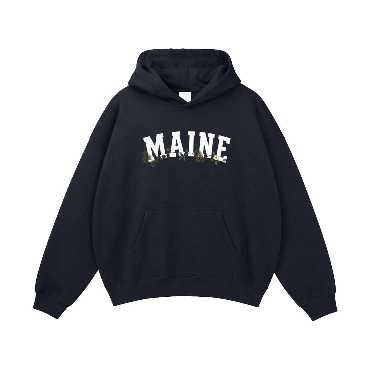 Collection 10 Maine Oversize Fleeced Hoodie - Black front