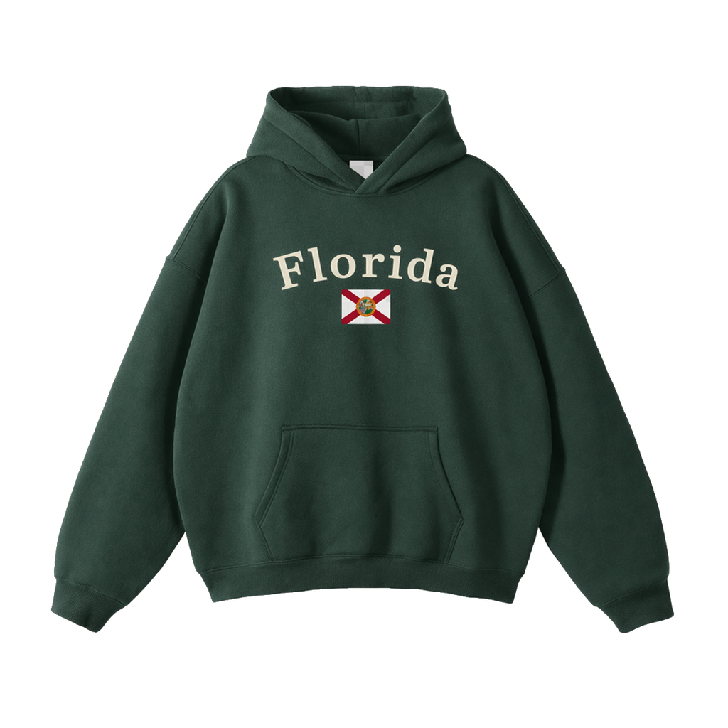Collection 6 Florida Oversize Fleeced Hoodie - Eden Green front