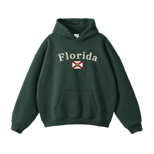 Collection 6 Florida Oversize Fleeced Hoodie - Eden Green front