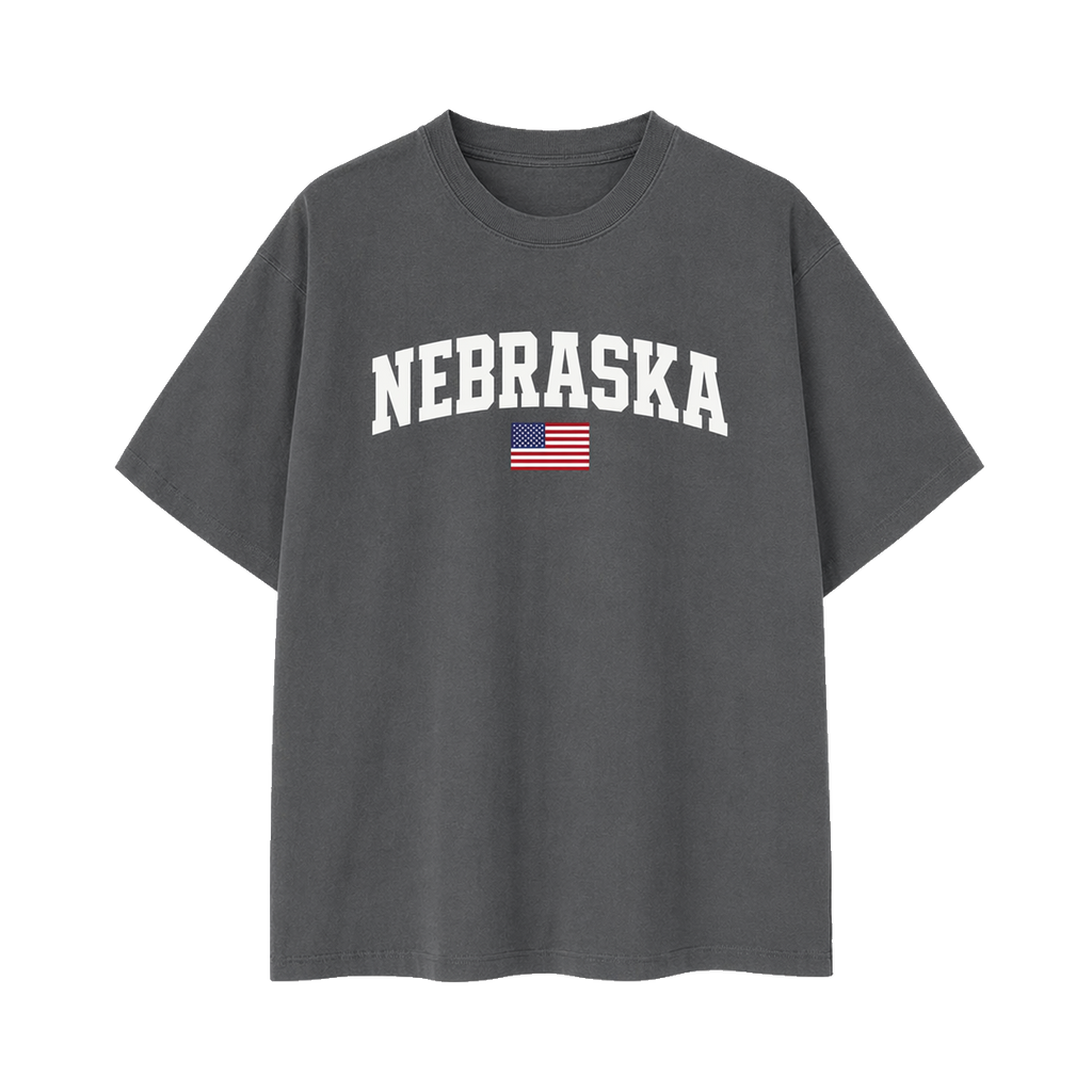 Collection 2 Nebraska Essential Cotton T-Shirt - Dark Gray front