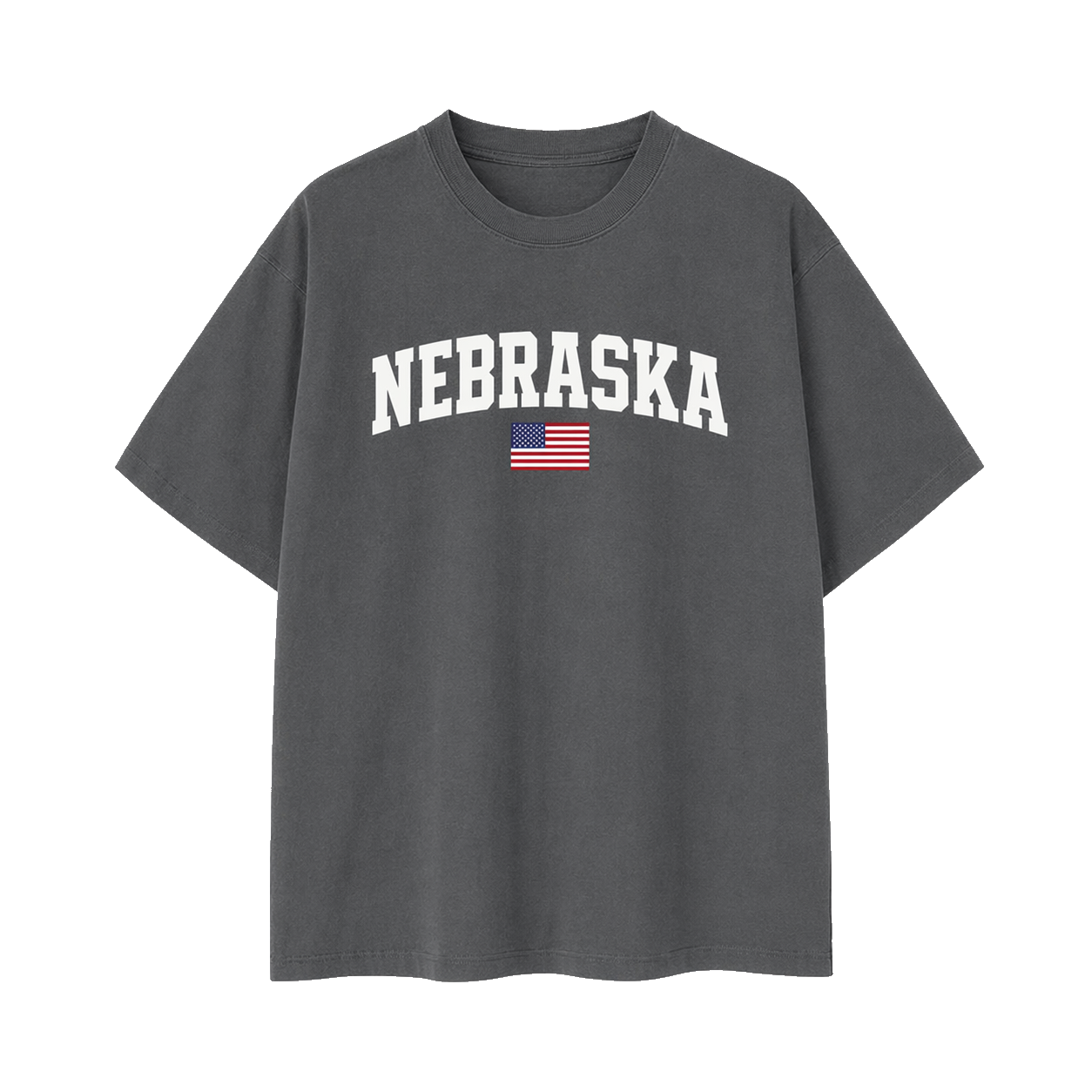Collection 2 Nebraska Essential Cotton T-Shirt - Dark Gray front