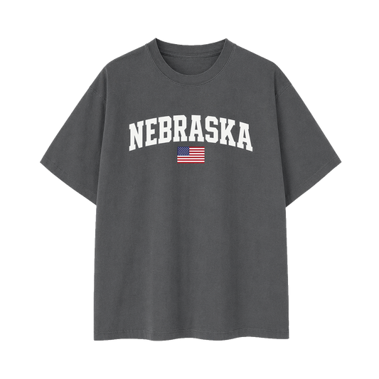 Collection 2 Nebraska Essential Cotton T-Shirt - Dark Gray front