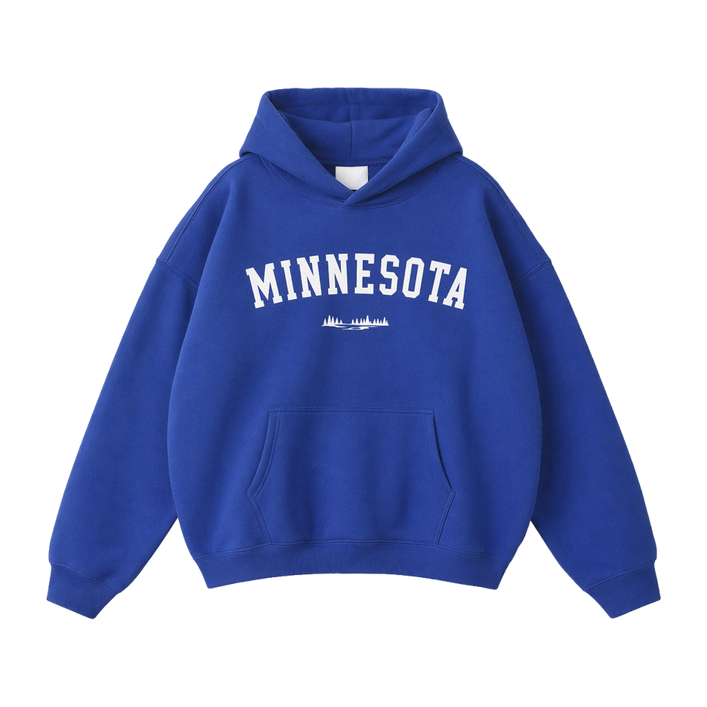 Collection 9 Minnesota Oversize Fleeced Hoodie - Klein Blue front