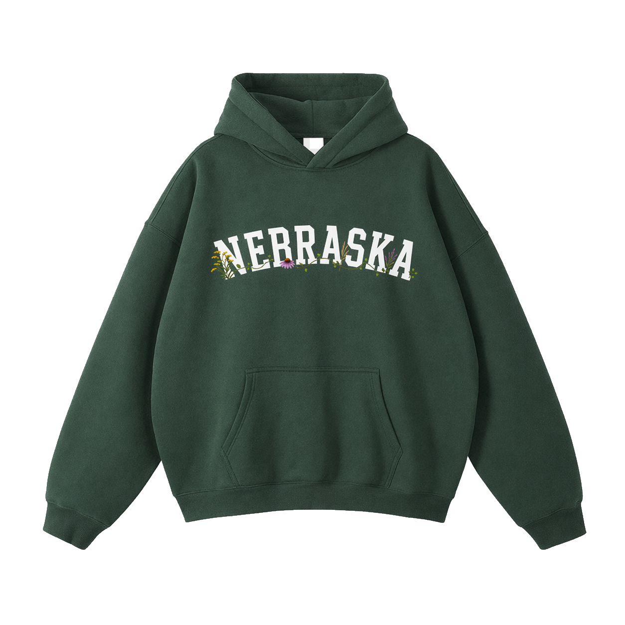 Collection 10 Nebraska Oversize Fleeced Hoodie - Eden Green front