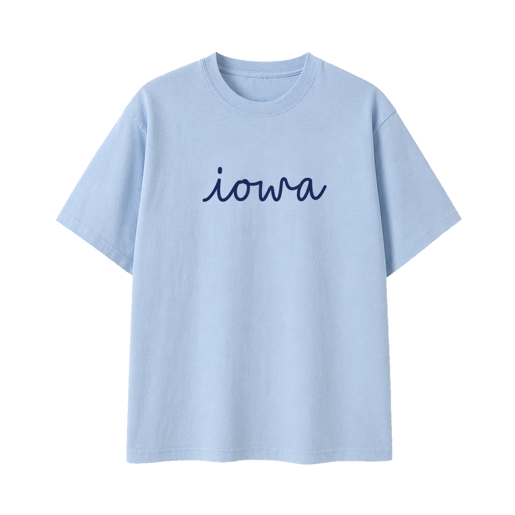 Collection 3 Iowa Essential Cotton T-Shirt - Light Blue front