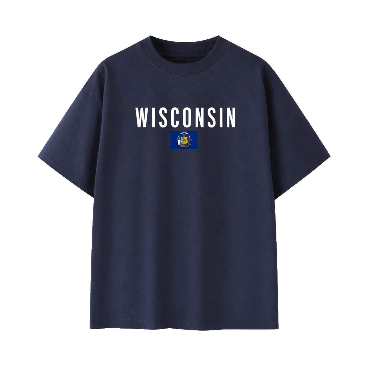 Collection 7 Wisconsin Essential Cotton T-Shirt - Navy Blue front