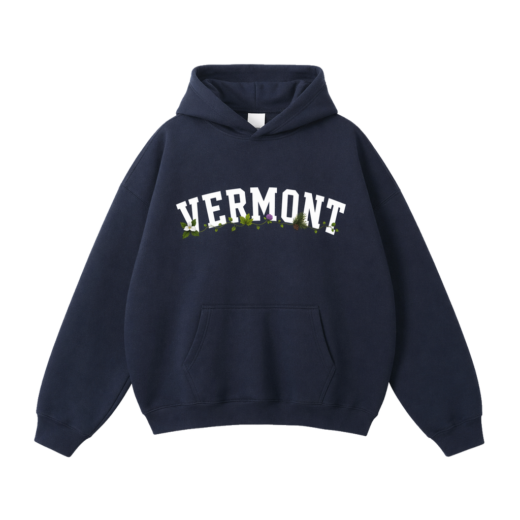Collection 10 Vermont Oversize Fleeced Hoodie - Navy Blue front