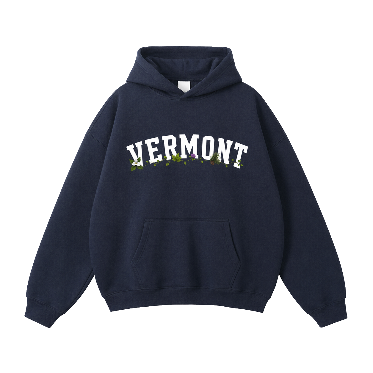 Collection 10 Vermont Oversize Fleeced Hoodie - Navy Blue front