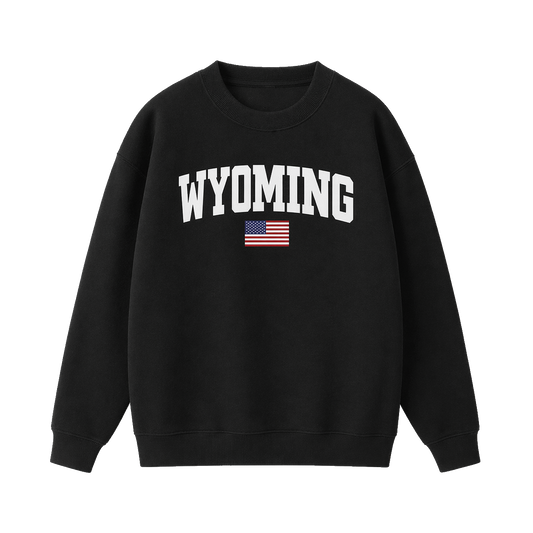 Collection 2 Wyoming Essential Heavyweight Crewneck Sweatshirt - Black front