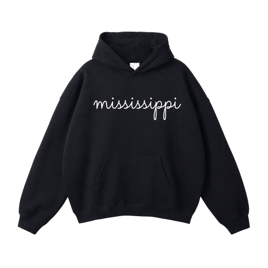 Collection 3 Mississippi Oversize Fleeced Hoodie - Black front