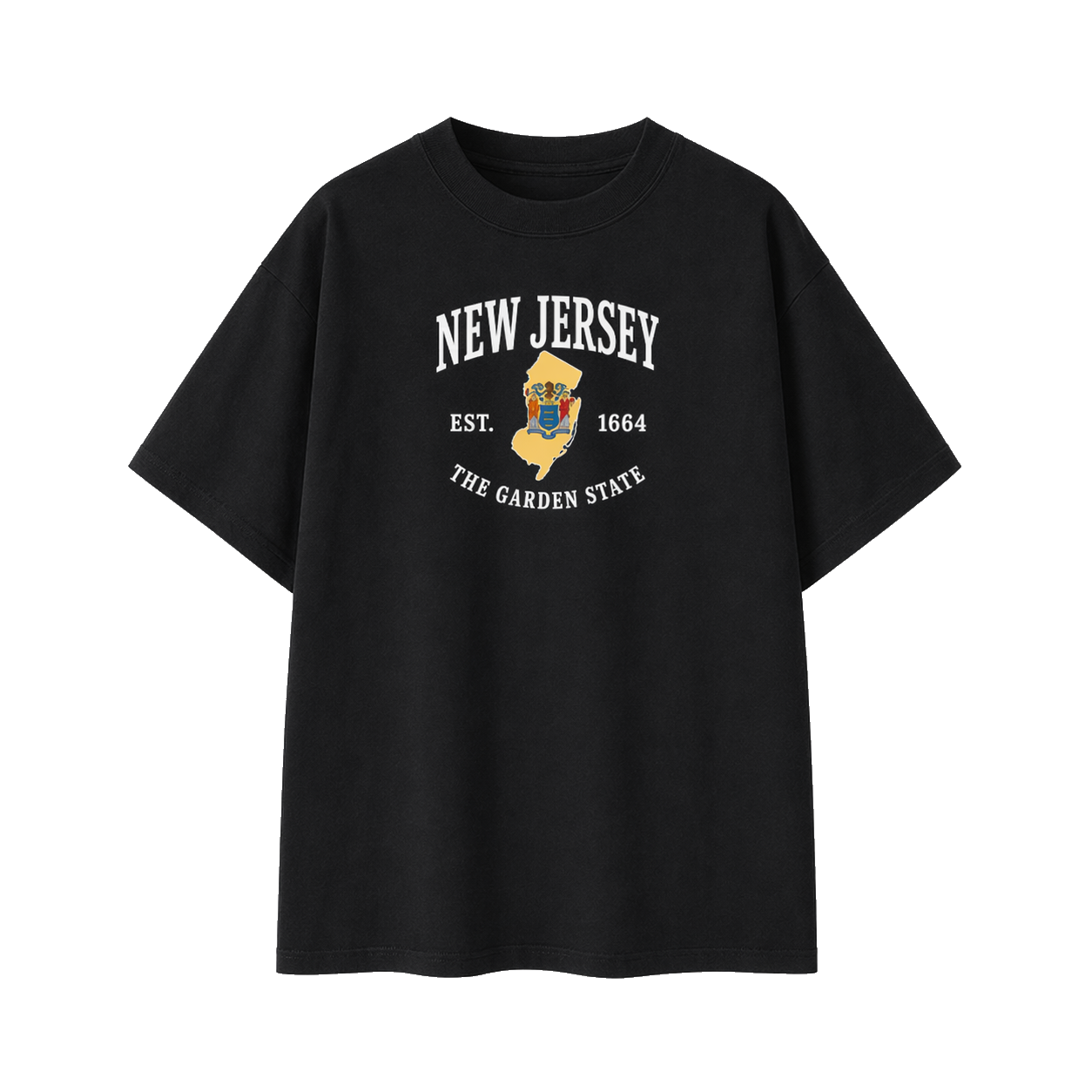 Collection 8 New Jersey Essential Cotton T-Shirt - Black front
