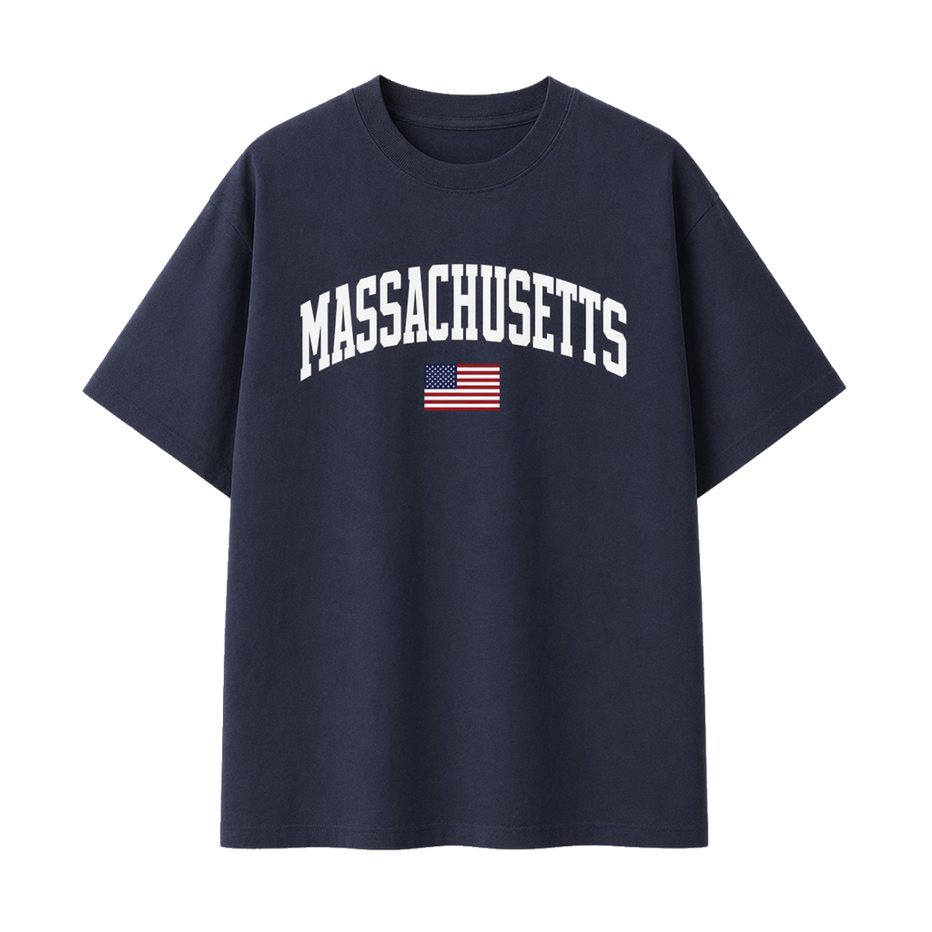 Collection 2 Massachusetts Essential Cotton T-Shirt - Navy Blue front