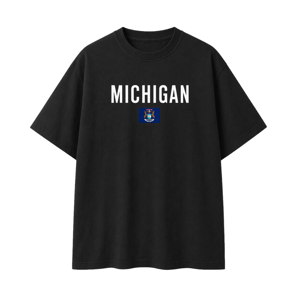 Collection 7 Michigan Essential Cotton T-Shirt - Black front