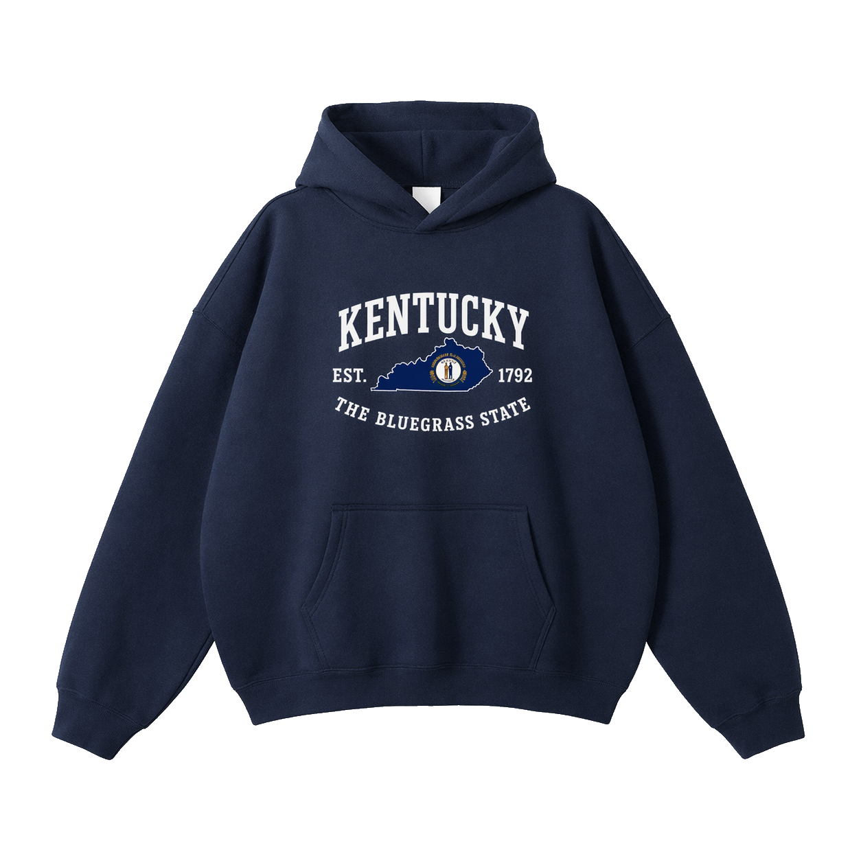 Collection 8 Kentucky Oversize Fleeced Hoodie - Navy Blue front