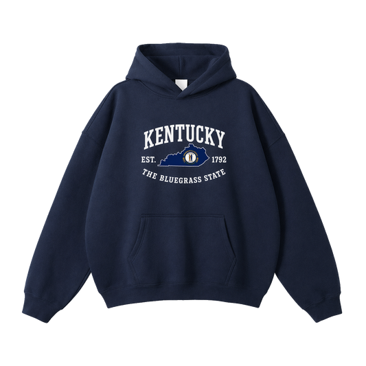 Collection 8 Kentucky Oversize Fleeced Hoodie - Navy Blue front