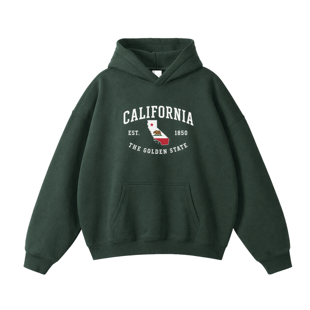 Collection 8 California Oversize Fleeced Hoodie - Eden Green front